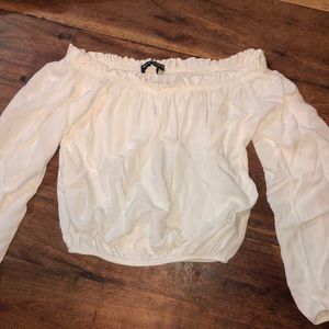 White Off The Shoulder Crop Top